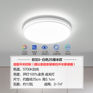 欧普照明 led吸顶灯具卧室儿童房间餐厅 现代简约圆形阳台灯WS
