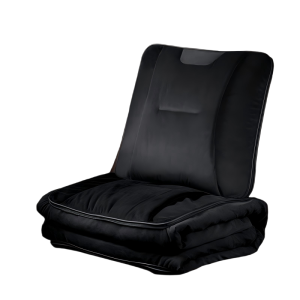 汽车抱枕被子两用折叠加厚创意婴儿绒车载多功能车用空调被腰靠枕 黑色单个不带标