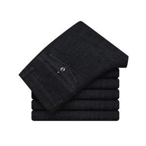 金盾(KIN DON)秋冬季牛仔裤男宽松直筒商务男裤中年弹力休闲大码男士裤子