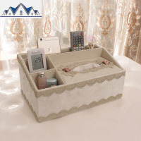 欧式多功能纸巾盒客厅抽纸盒创意家用茶几遥控器收纳盒简约纸抽盒 三维工匠