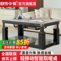 雪中情电暖桌取暖桌烤火桌升降茶几电暖炉长方形电烤桌家用烤火茶几电烤桌取暖炉子烤火炉电炉桌取暖器T130米肌肤灰1.6米