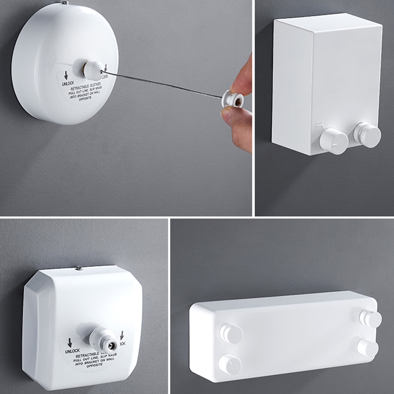 阿斯卡利晾衣钢丝绳隐形晾衣绳可伸缩室内免打孔收缩凉衣绳阳台晾衣架