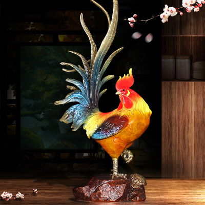 慕洛奇《金鸡报喜》全铜公鸡摆件装饰工艺品店铺开业创意礼品招财客厅书房茶室中式办公室摆件送礼物生意古典吉祥艺术喜庆摆件