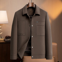 时尚休闲短款双面羊毛大衣男式秋冬脱卸鹅绒内胆加厚羊毛夹克外套