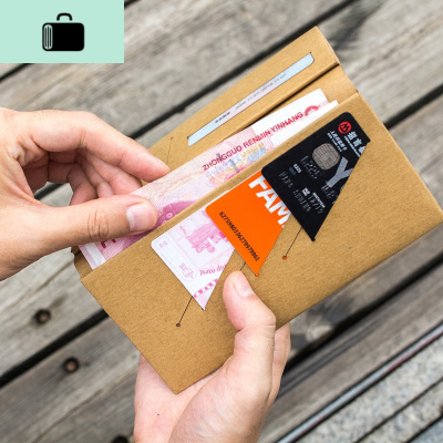 恋纸癖创意手工水洗牛皮纸清新学生简约极简超薄中款长款钱包女男NEW LAKE女手包