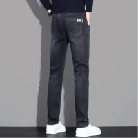 常规加绒牛仔裤男秋冬直筒修身显瘦百搭轻奢时尚休闲潮牌男装