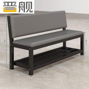 晋舰长条凳软包沙发换鞋凳等候靠背休息区长条椅子120*45*80cm双层