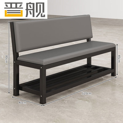 晋舰长条凳软包沙发换鞋凳等候靠背休息区长条椅子120*45*80cm双层