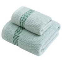 天山柔 70*140cm 400g 全棉波浪纹 浴巾 (计价单位:条) 水绿