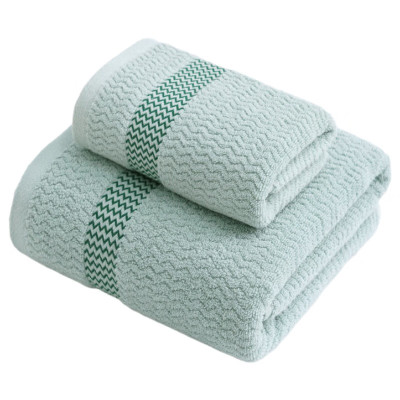天山柔 70*140cm 400g 全棉波浪纹 浴巾 (计价单位:条) 水绿