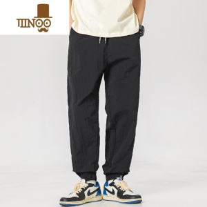 YANXU男士速干裤军绿色裤子男款夏季长裤束脚裤冰丝裤休闲裤男裤ins潮