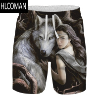 HLCOMAN夏男士3D美女宽松大码休闲速干透气冰丝凉爽五分裤大裤衩短裤
