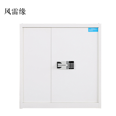 风雷缘钢制密码文件柜保险柜铁皮资料柜单节白色国宝锁420*900*900