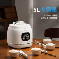 洛贝(Luby)LBA-5EPP20电压力锅5L新款多功能全自动智能预约家用煲汤高压锅白色 双胆+蒸笼