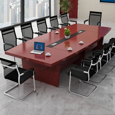 全简办公桌油漆桌实木贴皮会议桌长条接待桌