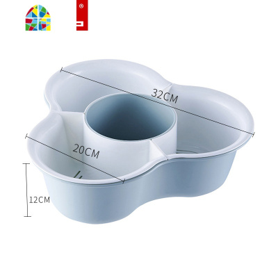 火锅店盘子塑料家用洗菜盆厨房配菜盘蔬菜拼盘沥水洗菜篮子水果盘 FENGHOU 大号米色34.5*20*12cm