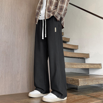 秋冬新款休闲裤子男士宽松直筒阔腿卫裤美式潮牌户外运动长裤