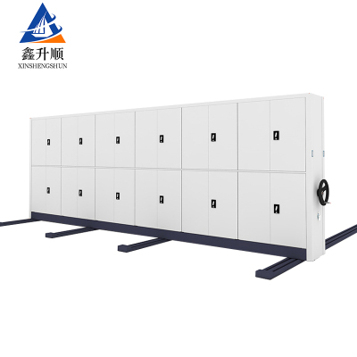 鑫升顺钢制档案架密集柜档案室密集架手摇式移动档案柜文件柜资料柜一列六组每立方单价