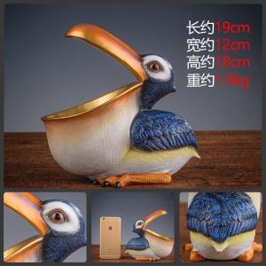 美帮汇钥匙收纳盒玄关 耳环项链手表首饰整理盒床头 大嘴鸟摆件 彩绘大嘴鸟储物盒