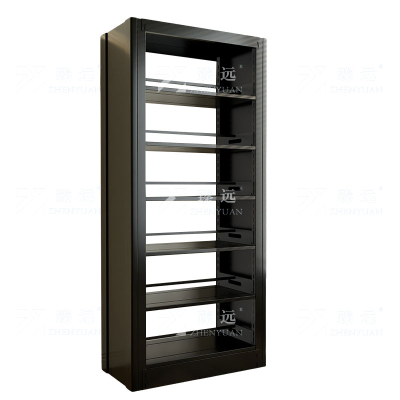 臻远 ZY4072616 钢制书架图书馆书架资料架 双面6层一列一组黑色 1000*450*2000