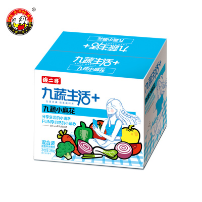 好吃不腻-傻二哥九蔬小麻花零食288g-小袋装单独包装手工香酥网红小麻花特产九蔬生活整箱