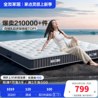 全友家居正反两用床垫软硬白色暗花针织面料床垫五区袋装弹簧乳胶床垫床垫