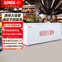 星星BD/BC-618GD 冰柜商用大容量冰柜618升卧式冷藏冷冻转换保鲜冰冻柜冻肉速冻柜