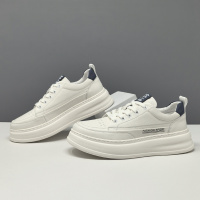 男士头层牛皮厚底透气板鞋男款潮鞋真皮欧洲站男鞋欧拼色休闲鞋男