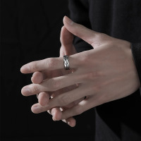 潮流戒指男女ins嘻哈钛钢简约小众冷淡风复古高级感指环男食指戒送女朋友老婆情人节七夕生日礼物