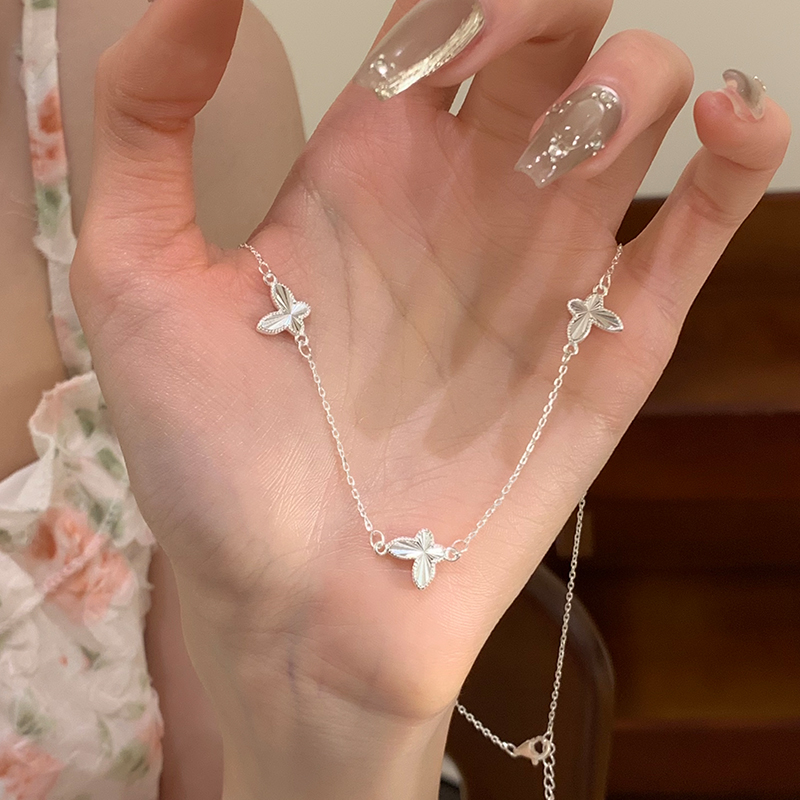 纯银蝴蝶锁骨链2025新款颈链仙气饰品女高级感适合夏天的项链送女朋友老婆情人节七夕生日礼物