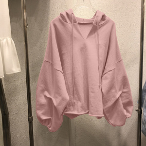 6535棉大码女装200斤连帽ins薄款卫衣女秋冬装宽松韩版外套潮