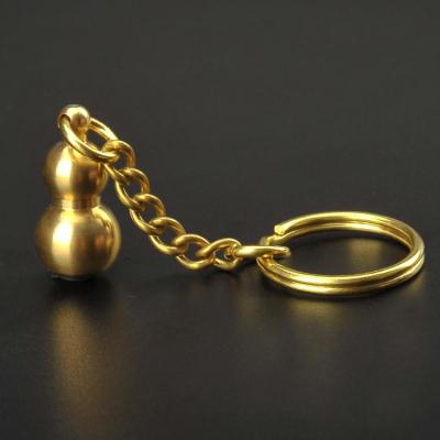 创意小号实心铜葫芦挂件创意铜闪电客钥匙扣挂坠迷你钥匙挂饰实心葫芦小-+小圈+大圈+铜链