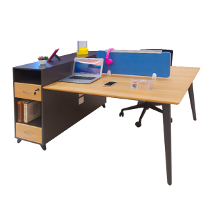 鸿业盛大FSH85-0257办公家具职员办公桌两人组合屏风工作位1.6米职员桌员工卡位1580L*1200W*950H 棕色