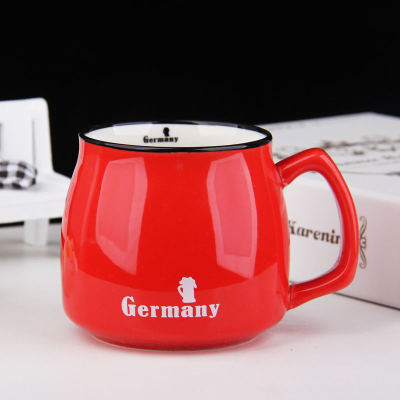 早餐杯子陶瓷马克杯带盖勺创意牛奶杯情侣咖啡杯简约家用办公杯