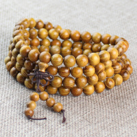 天然正品黄金木手串108颗黄金檀木6/8mm手链男女饰品礼物佛珠厂家送女朋友老婆情人节七夕生日礼物