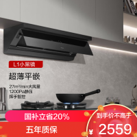 老板(Robam)抽吸排油烟机顶侧一体家用27大吸力一级能效[超薄平嵌小黑镜L1]