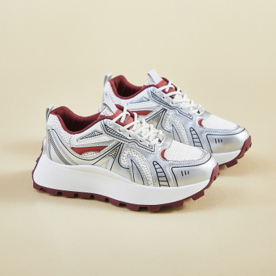 ins韩版新款老爹鞋女2025春季跑步休闲鞋厚底增高