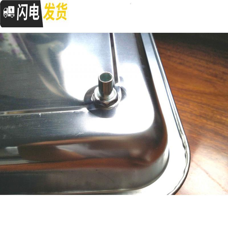 三维工匠茶台嵌入式不锈钢茶盘接水盘带排水球管托盘茶桌漏水盆方形茶盘 39.5*34.5*3.8cm茶具