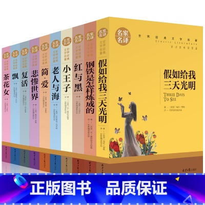 [正版]世界十大名著全10册原着假如给我三天光明 简爱 老人与海飘悲惨世界红与黑钢铁是怎样炼成的书籍初高中成人学生阅读课