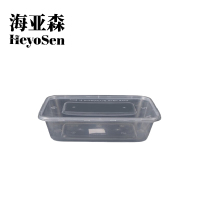 海亚森M6013 MAX带盖一次性方形塑料餐盒650ml透明色 150套/箱