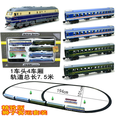 东风4B仿真火车模型玩具电动轨道小火车东风11内燃机绿皮火车模型精致版狮子客运套装标配+充电套装火车牌