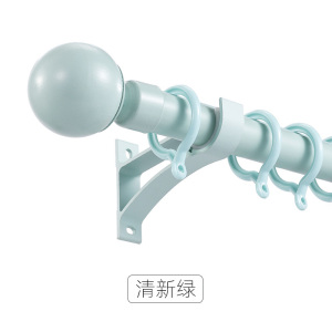 添福运 罗马杆窗帘杆加厚铝合金窗帘杆黑色白色罗马杆单杆双杆窗帘轨道单杆窗帘杆子支架侧装顶装窗帘支撑杆