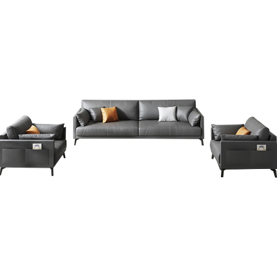 臻远 ZYJJ-80184 简约办公沙发洽谈接待沙发休闲沙发组合西皮3+1+1+长茶几