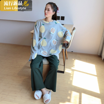 恋名媛情侣睡衣秋冬款居家棉男100棉时尚可外穿加大码200斤家居服女睡衣