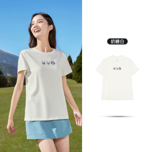 361°运动短袖女夏季新款速干透气宽松上衣圆领短T休闲印花T恤