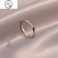JiMi简约莫比乌斯环素圈银银戒指女2022年新款高级感冷淡风个性指环