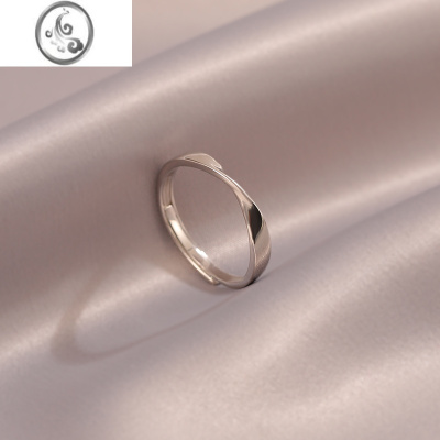 JiMi简约莫比乌斯环素圈银银戒指女2022年新款高级感冷淡风个性指环