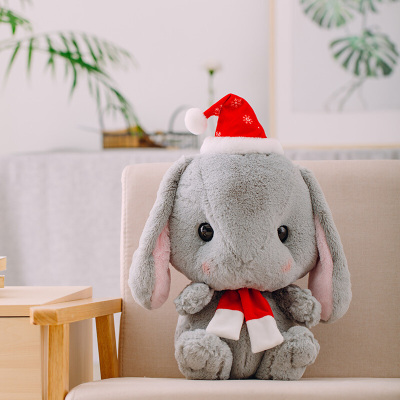 长耳朵垂耳兔超大兔子毛绒玩具公仔网红玩偶布娃娃抱枕粉色公主兔坐姿可爱布娃娃送儿童灰色圣诞款75厘米送40厘米抱枕-