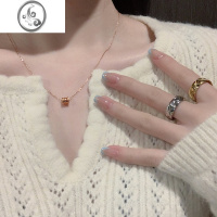 JiMi韩国东大门设计小蛮腰镶钻项链女玫瑰金简约气质轻奢锁骨链礼物潮