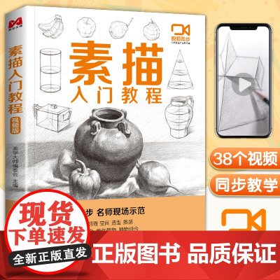 素描基础教程 视频同步教学 画画入门技法书籍美术考级教材成人零基础初学者自学绘画铅笔画手绘临摹本画册全套实用课程